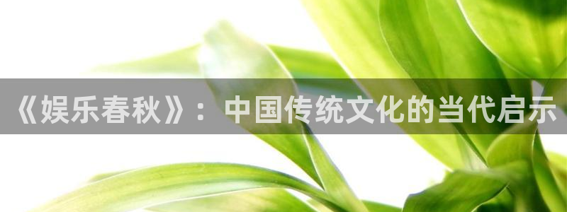 彩虹多多体育游戏：《娱乐春秋》：中国传统文化的当代启示
