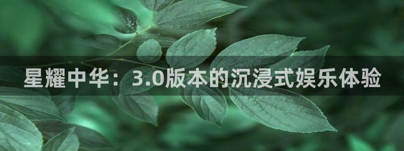 www.彩虹多多体育.com：星耀中华：3.0版本的沉浸式娱乐体验